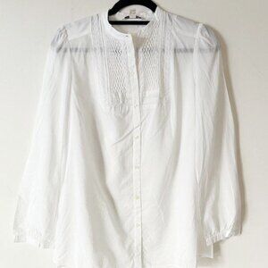 NWT Banana Republic Women 100% Cotton Weekend Oxford Shirt Top Sz SMALL White